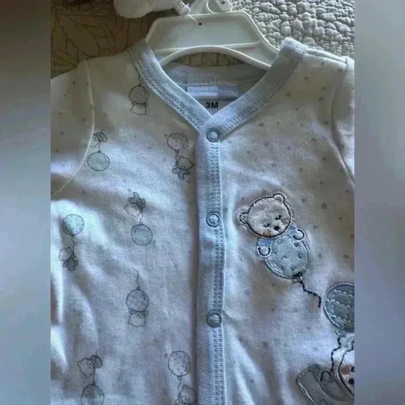 Vitamins Baby Blue Footed Sleepwear 100% Cotton Bear Design Size 3-6 Months - Picture 2 of 7